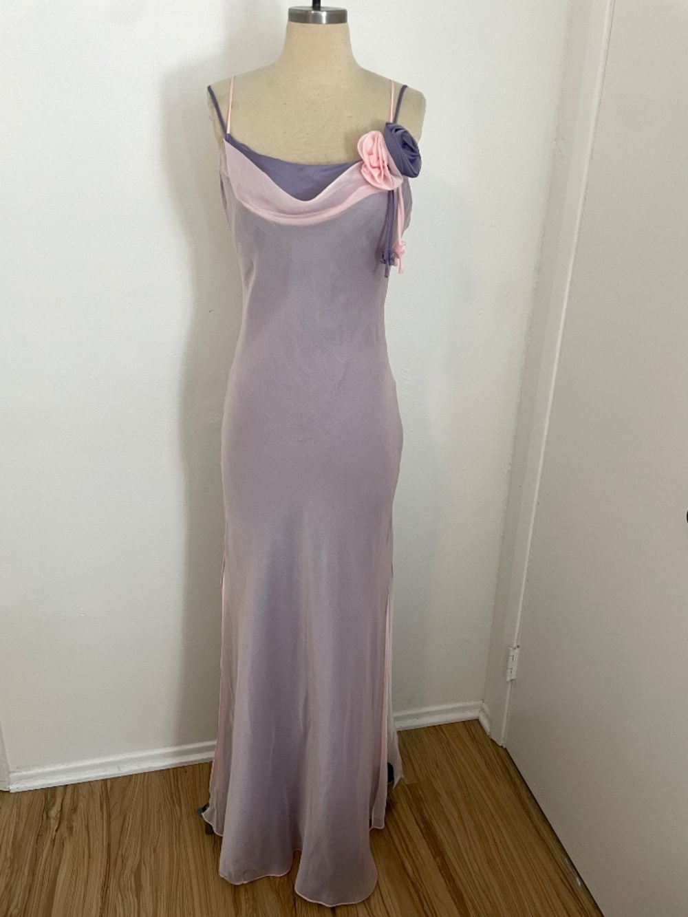 Vintage 90s Pink Maxi Cocktail Dress Size M Coquette Whimsigoth Fairy Formal 90s